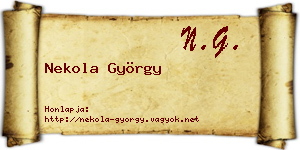 Nekola György névjegykártya