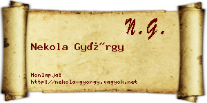 Nekola György névjegykártya